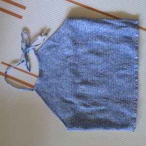 J. Crew smocked organic cotton halter top - Liberty® Jacqueline's Blossom - blue